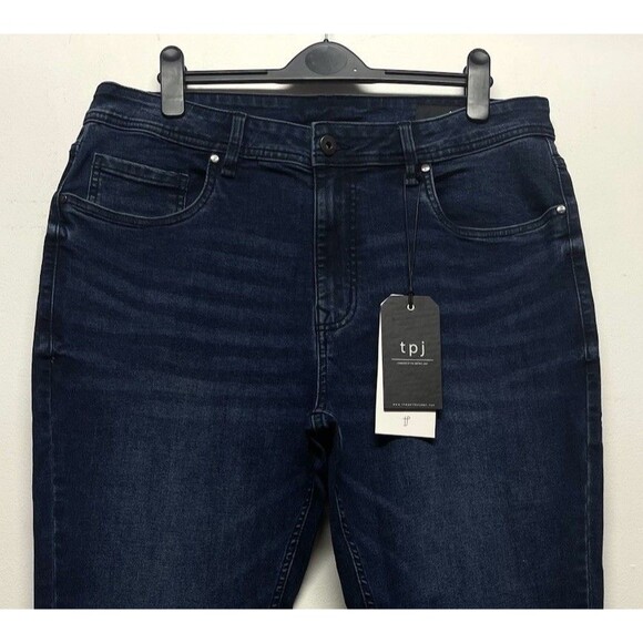 TPJ Slim Thick Men's Stretch Blue Denim Jeans Size W36 L28 - Picture 6 of 13